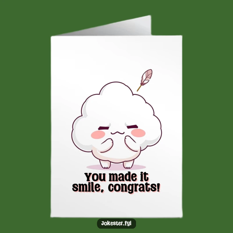 Free Printable Congrats Card: Kawaii Tickle Cloud for a Humorous Downloadable Gift Celebration
