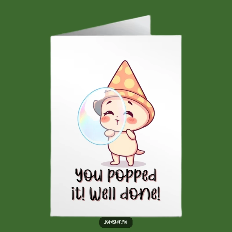Free Printable Congratulations Card: Bubble Character Fun Downloadable Gift