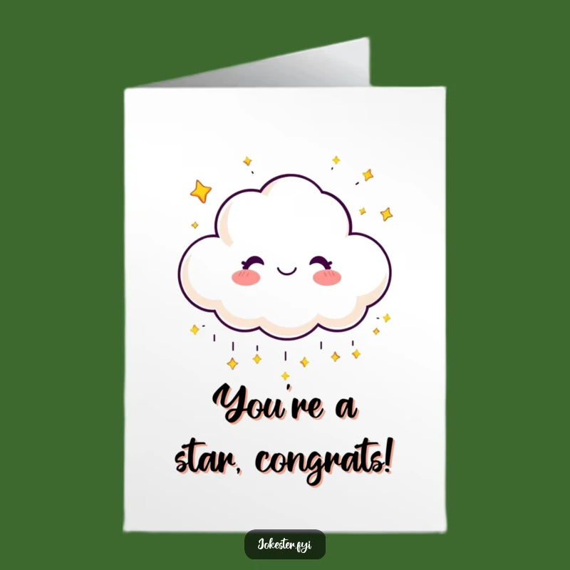 Free Printable Congrats Card: Star Cloud - Celebrate with Sparkle! Print at Home