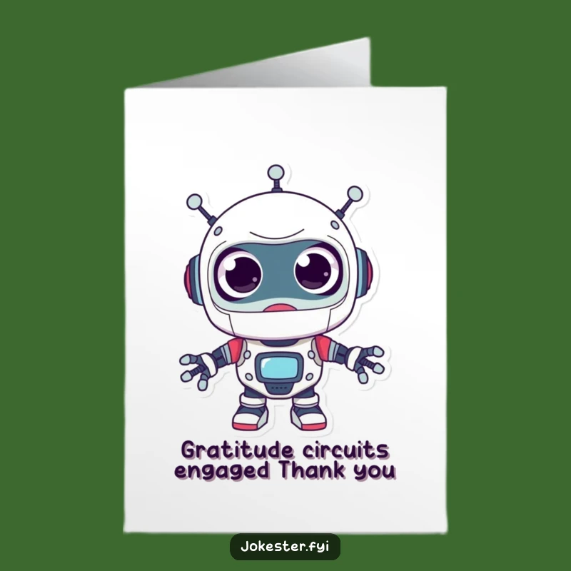 Free Printable Robot Thank You Card: Googly Eyed Gratitude Downloadable Gift