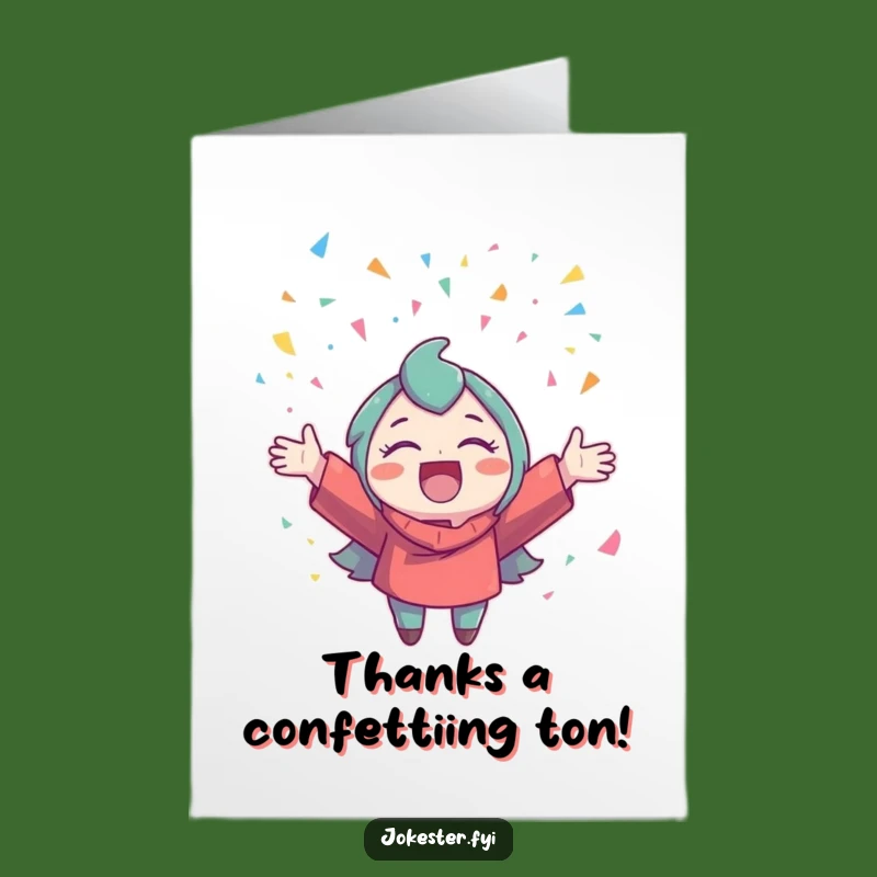 Free Printable Thank You Card: Confetti Character Thanks, Unique Downloadable Gift