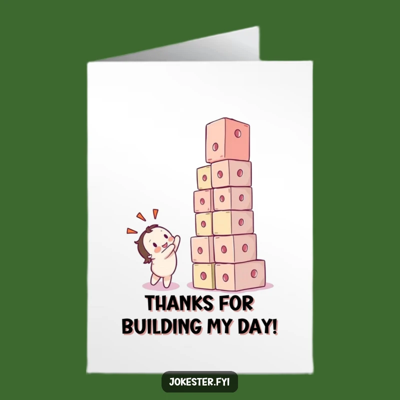 Free Printable Thank You Card: Cube Collapse Character Downloadable Gift