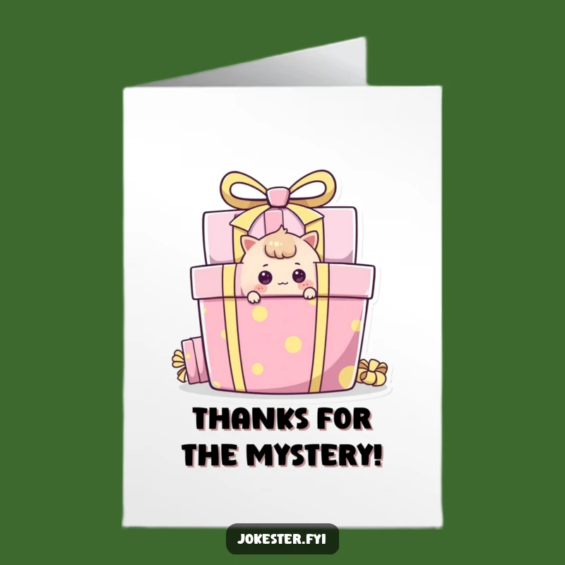 Free Printable Thank You Card: Curious Gift Box Thanks - Downloadable Treat