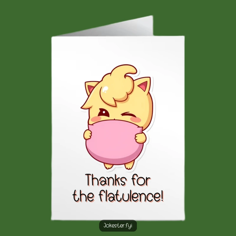 Free Printable Thank You Card: Whoopee Cushion Thanks for a Chuckle!