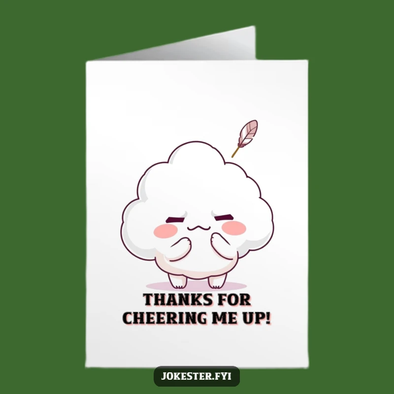 Free Printable Thank You Card: Kawaii Tickle Cloud for a Grateful, Humorous Downloadable Gift