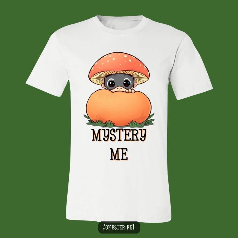 Funny Curious Masked Character T-Shirt - Wear Your Mystery with Hilarious Style!
