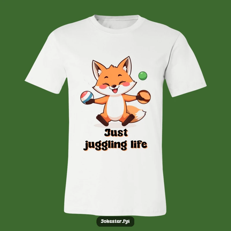 Funny Fox Juggling T-Shirt: Wear Your Mischief with this Hilarious Graphic Tee