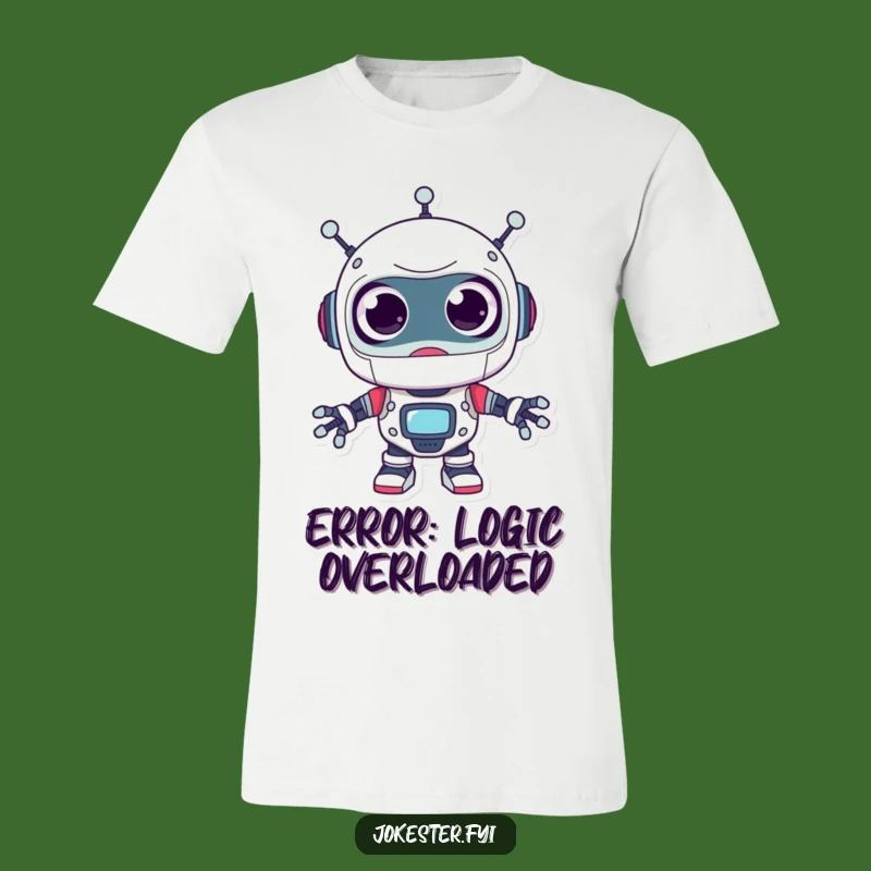 Funny Surprised Robot T-Shirt - Googly Eyed Playful Tech Tee