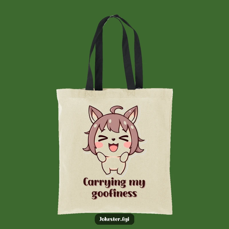 Funny Cross-Eyed Joyful Tote Bag - Goofy Character Eco Gift