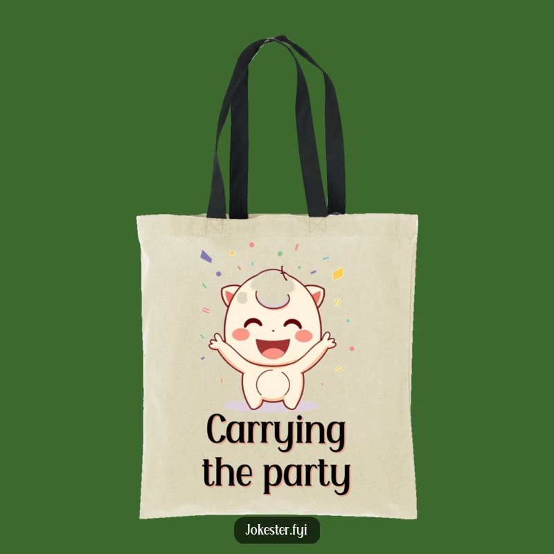 Funny Confetti Tote Bag: Playful Character Party Carry-All, Hilarious Gift!
