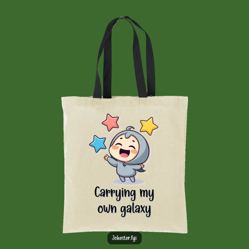 Funny Juggling Stars Tote Bag: Giggling Character Carry-All, Hilarious Gift for Star Gazers!